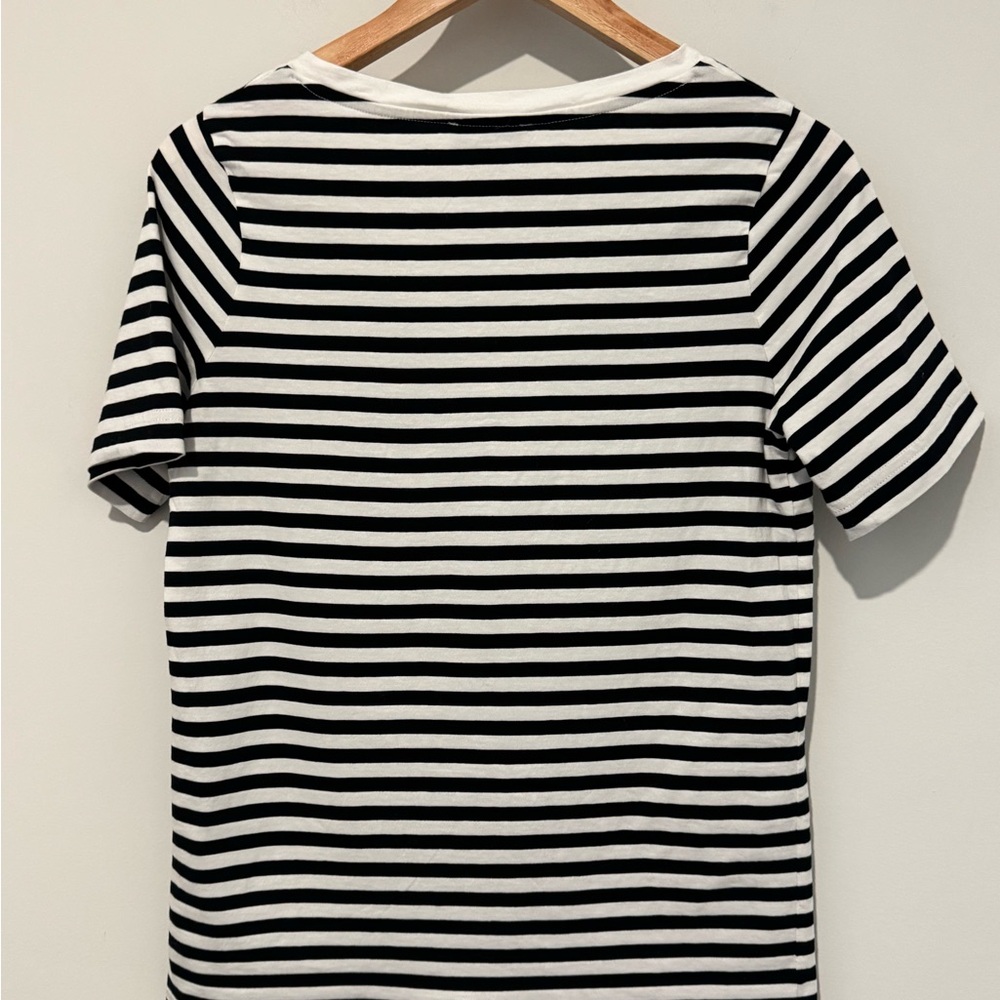 COS Monochrome Striped V-Neck Tee - Picture 2 of 2